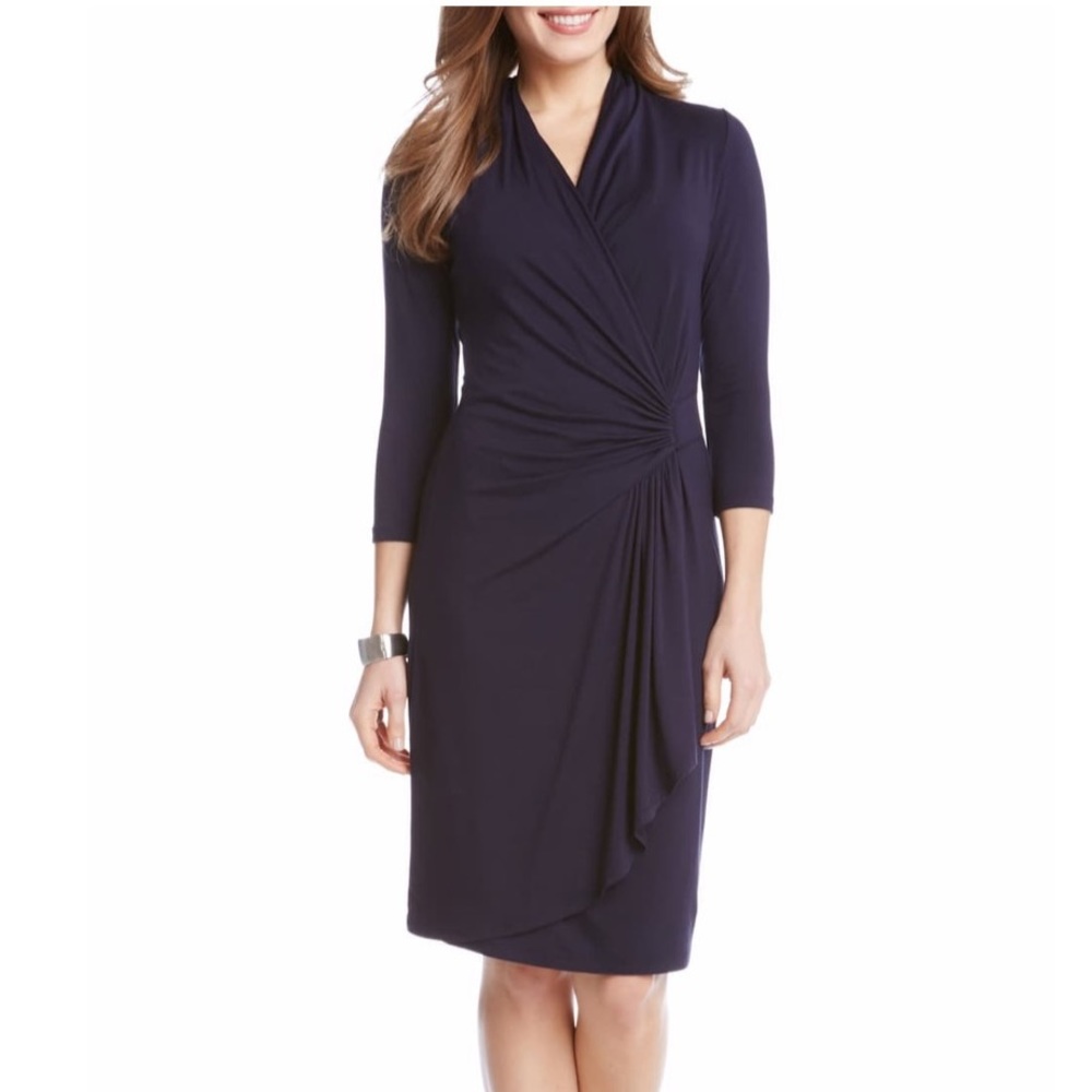 Karen Kane Cascade Faux Wrap Dress